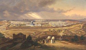 Vista de Jerusalén, 1847 de Hubert Sattler
