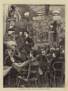 Un concierto de fumadores por los trovadores errantes de Hubert von Herkomer