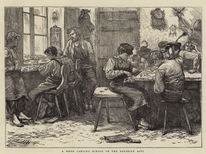 Una escuela de tallado en madera en los Alpes bávaros de Hubert von Herkomer