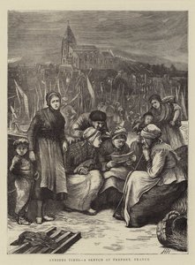 Tiempos ansiosos, un boceto en Treport, Francia de Hubert von Herkomer