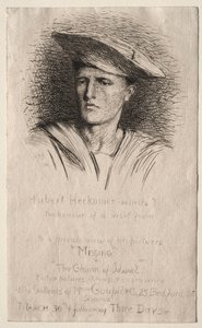 Cabeza de un joven, 1881 de Hubert von Herkomer