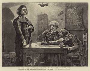 Noventa y Tres, Danton, Robespierre y Marat en la tienda de vinos