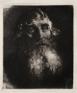 Estudio de la cabeza de un anciano de Hubert von Herkomer