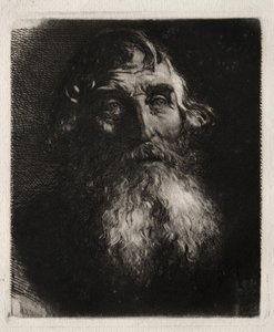 Estudio de la cabeza de un anciano de Hubert von Herkomer