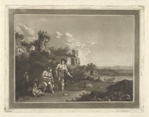 paisaje con ninfas de Hubertus van Hove