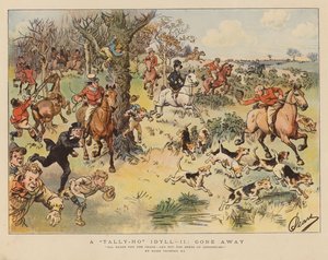 Un idilio de Tally-Ho: se ha ido (litografía en color) de Hugh Thomson