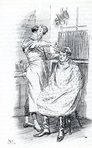 "Franz Churchill cortándose el cabello" de Hugh Thomson