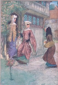 Ven con nosotros y mira, ilustración de Las Alegres Comadres de Windsor, 1910