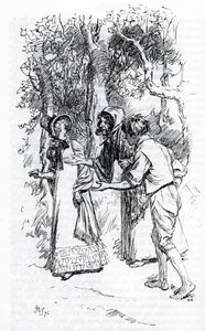 Harriet, atacada por gitanos (ilustración) de Hugh Thomson