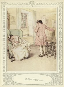 Ilustración para Ella se rebaja para conquistar de Goldsmith de Hugh Thomson