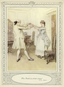 Ilustración para Ella se rebaja para conquistar de Goldsmith de Hugh Thomson