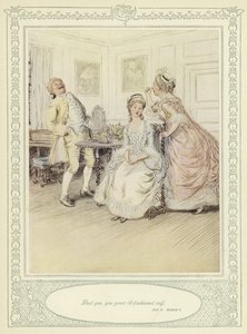 Ilustración para She Stoops to Conquer de Goldsmith de Hugh Thomson