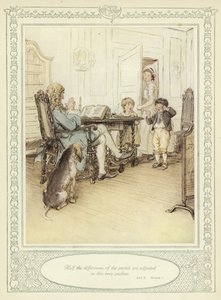 Ilustración para She Stoops to Conquer de Goldsmith de Hugh Thomson