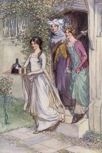 Ilustración para Las alegres comadres de Windsor de Hugh Thomson