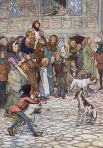 Ilustración para Las alegres comadres de Windsor de Hugh Thomson