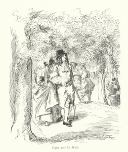 Londres: Pepys y su esposa (litografía en color)