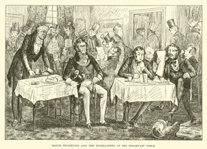 El mayor Pendennis y los intrusos en su mesa de desayuno de Hugh Thomson