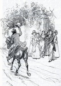Mr Perry pasando a caballo (ilustración)
