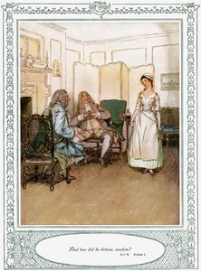 Ella se rebaja para conquistar, obra de Oliver Goldsmith de Hugh Thomson