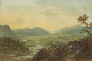 Río Carne desde el castillo de Loudoun, Ayrshire, 1804 de Hugh William Williams