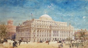 Una representación de una propuesta preliminar para la Casa de Aduanas de los Estados Unidos, Nueva York de Hughson Frederick Hawley