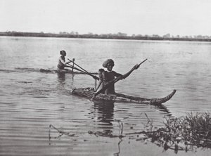 África: Balsas Shilluk (foto b/n)