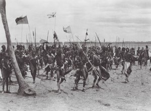 África: Ceremonia funeraria Shilluk cerca de Tonga (foto b/n) de Hugo Adolf Bernatzik