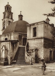 Mexico: Capilla sobre el Sacro Monte, Amecameca (b/w photo) de Hugo Brehme