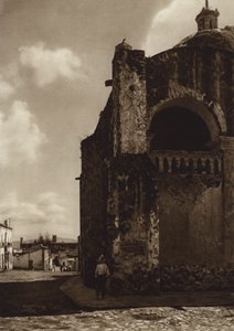 Mexico: Cuernavaca, Vista parcial de la Catedral (b/w photo) de Hugo Brehme