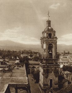 Mexico: Iglesia de Xochimilco (b/w photo) de Hugo Brehme