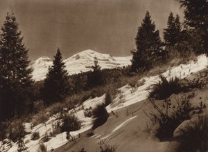 Mexico: Iztacihuatl (b/w photo) de Hugo Brehme