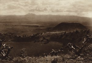 Mexico: La Caldera, Volcanes apagados en los alrededores de la capital Mejico (b/w photo) de Hugo Brehme