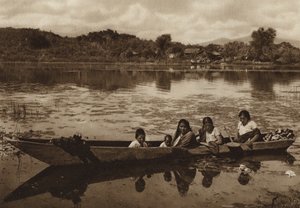 Mexico: Laguna de Patzcuaro (b/w photo)