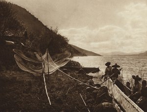 Mexico: Laguna de Patzcuaro (b/w photo) de Hugo Brehme
