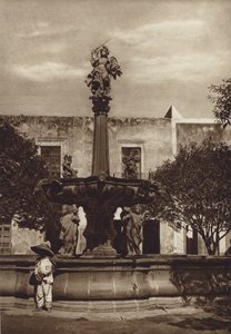 Mexico: Puebla, Fuente de San Miguel (b/w photo) de Hugo Brehme