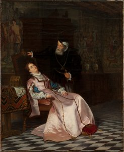Gustav Vasa encuentra a su consorte Catherine Stenbock durmiendo y la escucha decir Rey Gösta te amo..., 1