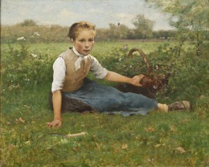 Recogiendo flores, 1882 de Hugo Salmson