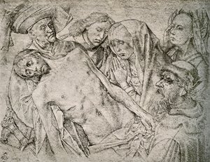 Dibujo después del Descendimiento de la Cruz, c. 1460-1480, 1908 de Hugo van der Goes