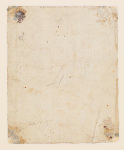 Inscripción en el reverso: centro superior, tinta marrón, mano italiana del siglo XVIII: "Sandro scrive che sicuro fia"; debajo, tinta marrón, mano del siglo XIX: "Petro Perugino"