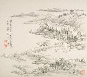 Album After Old Masters And Poems (álbum (10 hojas), tinta sobre papel) de Hui Wang