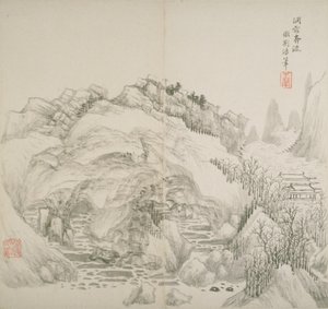 Álbum de viejos maestros y poemas (tinta sobre papel) de Hui Wang