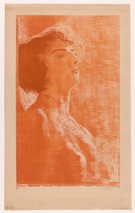 Retrato de una mujer con el torso desnudo
L