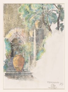 Escaleras en el jardín de Taormina de Huib Luns (signed by artist)
