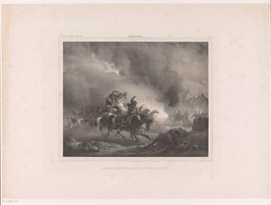 Atacando a los soldados a caballo Ataque de coraceros a una batería (título sobre objeto) Álbum de pintores holandeses (título de la serie sobre el objeto)