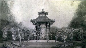 Diseño para un Aviario y Pérgola en Estilo Chino de Humphry Repton