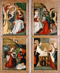 La Anunciación, el Nacimiento de Cristo, la Adoración de los Magos y la Presentación en el Templo del Retablo de Szepeshely