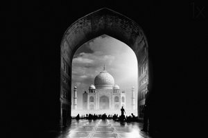 La majestuosa puerta de entrada al Taj Mahal