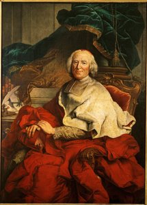 Cardenal André-Hercule de Fleury, ministro principal del rey Luis XV ... (óleo sobre lienzo) de Hyacinthe (studio of) Rigaud