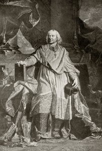 Jacques Benigne Bossuet, grabado por Pierre Imbert Drevet, de 
