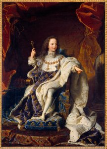 Retrato de Luis XV niño de cinco años en traje sagrado, Rey de Francia (1710-1774) de Hyacinthe Francois Rigaud